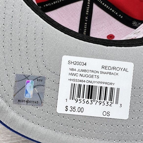 Denver Nuggets Mitchell & Ness NBA Jumbotron Snapback HWC Hardwood Classics Hat - Picture 10 of 12